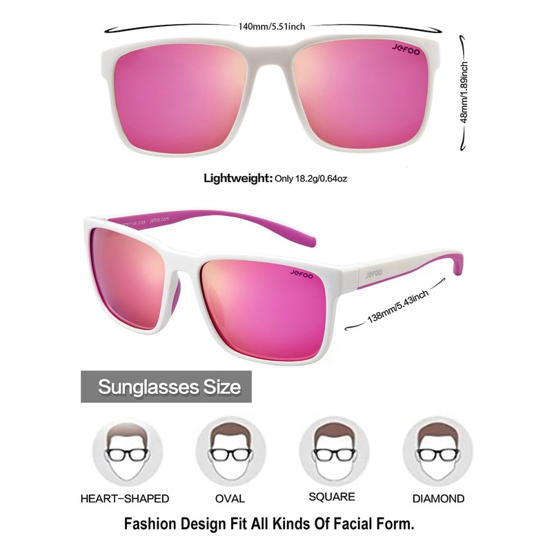 Jefoo Polarized Fishing Sunglasses for Men Women Kayaking Surfing Driving Lightweight Sports Sun Glasses UV Protection