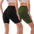 Ipletix Biker Shorts for Women - 6" High Waisted Yoga & Running Spandex Shorts - 2 Pack