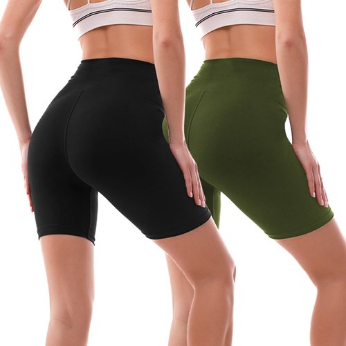 Ipletix Biker Shorts for Women - 6" High Waisted Yoga & Running Spandex Shorts - 2 Pack