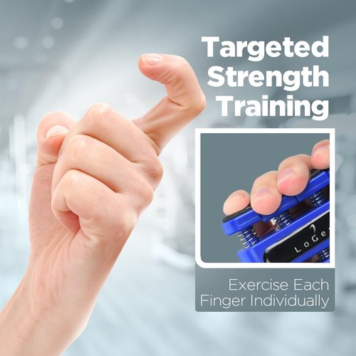 Finger Strengthener - Finger Exerciser for Forearm and Hand Strengthener - Hand Grip Workout Equipment for Musician, Rock Climbing and Therapy (4 Pack - Blue Black Red Green)