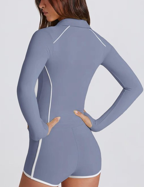 Lviefent Women's Active Jacket - Color Block Slim Fit Long Sleeve Workout Top with Thumb Holes