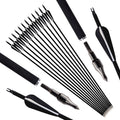Skiennix 12Pcs Archery Hunting Arrows - Adjustable Nocks & Removable Tips | 30-Inch for Compound & Recurve Bows