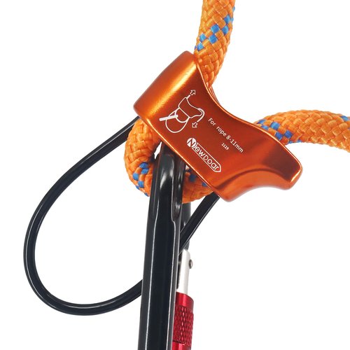 NewDoar Climbing Abseiling Belay Device Professional ATC Rappelling Descender 25KN V-grooved Safety Equipment (Orange)