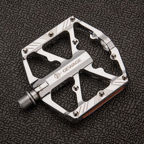 S-Silver Bicycle Pedals 9/16 Inch MTB Road Bike with Reflectors & 3 Bearings