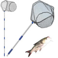 Adjustable 85 Inch Landing Fishing Net with Handle, 5-Section Deep 14-Inch Net