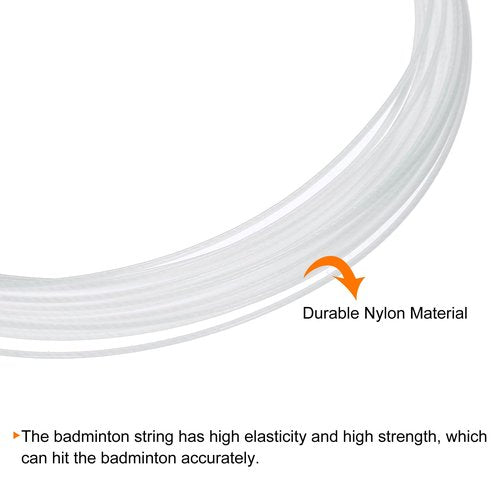 PATIKIL 10M Badminton Racket String, 10 Pack Durable Nylon Racquet Replacement Lines Thread Wire High Elastic for Badminton Training, White