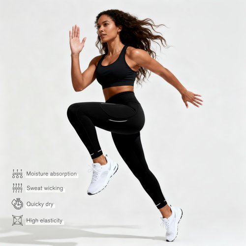 Clbort Running Leggings for Women with 6 Pockets Gym Workout Leggings High Waisted Yoga Pants Tummy Control Compression Pants Black