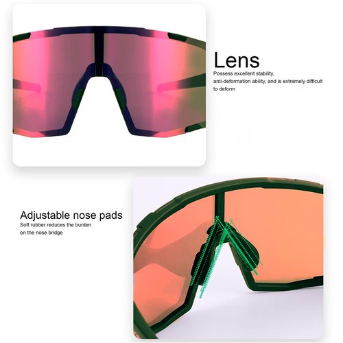 Xenchi Sports Sunglasses for Men & Women, UV Protection, Polarized & Non-Polarized, Myopia Frame, Cycling & Running Glasses (Red)