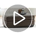 Dark Brown Oversized Upholstered Ottoman - Modern Living Room Footrest, 44" W