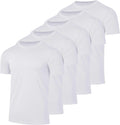 Real Essentials Men's Dry-Fit Short Sleeve Crew Neck T-Shirts - 5 Pack for Fitness & Gym Workouts