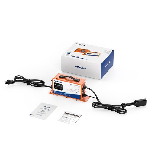 WAVLINK 36V 18 AMP Golf Cart Battery Charger, IP67 Waterproof, LiFePO4/NMC/Lead-Acid Compatible (D Plug for TXT/EZGO)