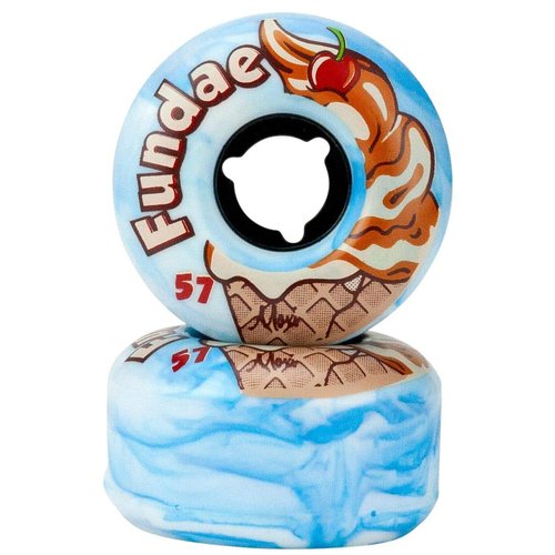 Moxi Skates - Fundae - Outdoor Roller Skate Wheels - 4 Pack of 57mm x 34mm Wheels | Birthday Cake (Blue)