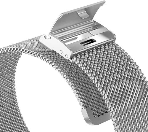 Moran Stainless Steel Mesh Band Compatible with Fitbit Versa 2/Versa/Versa Lite Edition Solid Metal Strap Replacement Bracelet Wristband Women Men