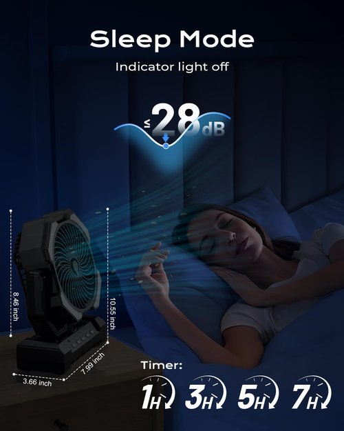 Misting Fan, Portable Camping Fans with 9oz Tank, 24000mAh Rechargeable Fan for Outside, Outdoor Cooling Water Mister with 2 Mist Modes, Battery Powered Fans with Timer, Sleep Mode, Summer Essential