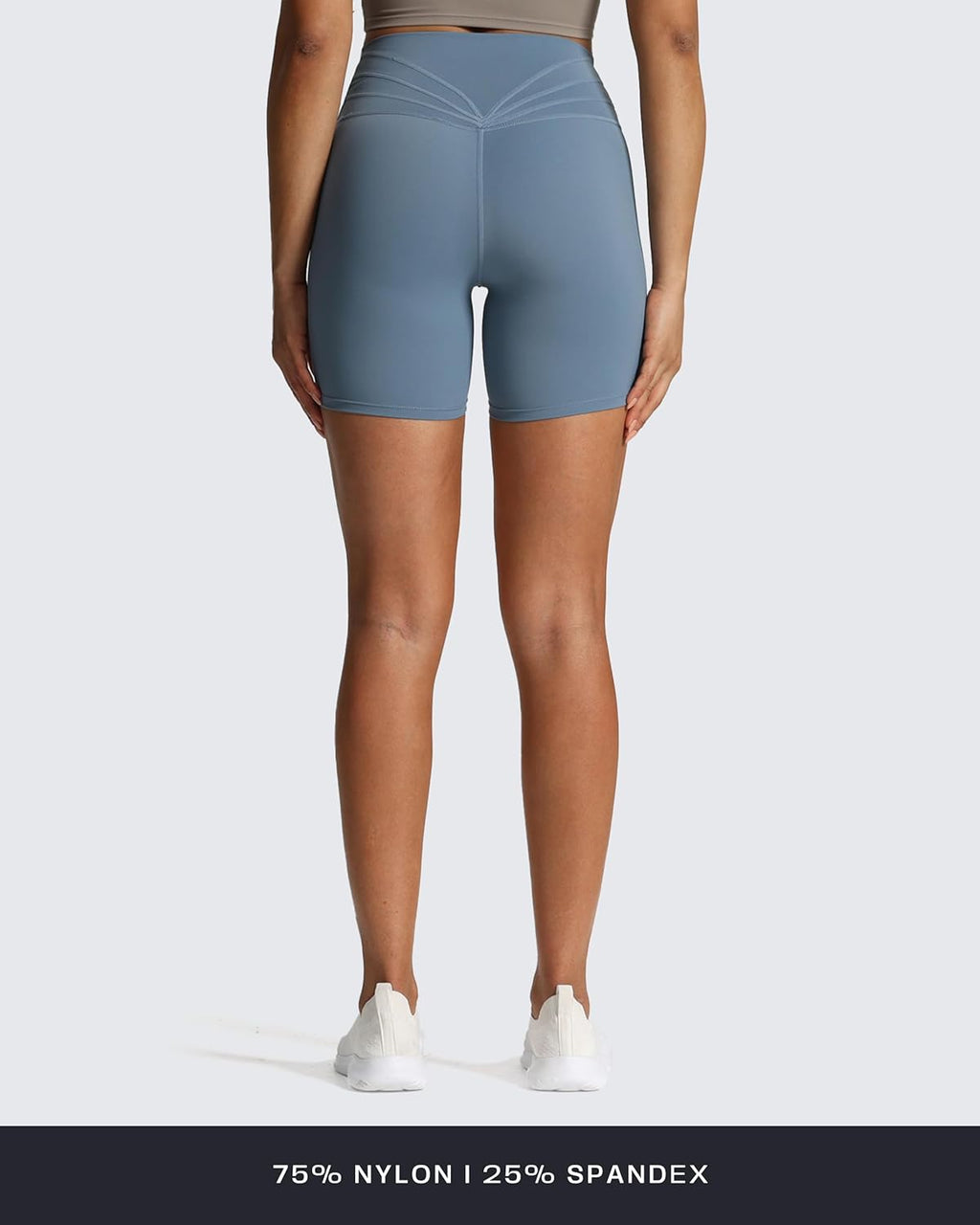 Aoxjox Trinity Workout Biker Shorts - High-Waisted Tummy Control for Women | 6" Cross-Waist Design