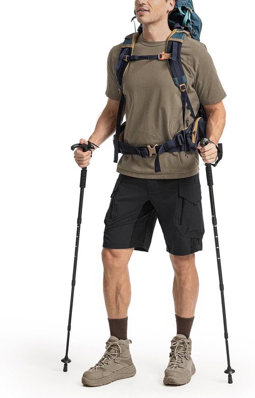 Moosehill Men's Hiking Cargo Shorts - Quick-Dry, Lightweight Stretch for Outdoor Adventures | 9 Pockets