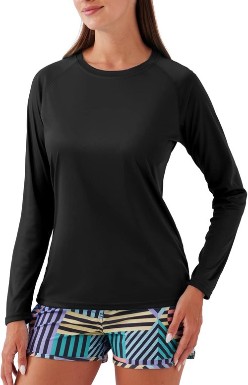 NAVISKIN Women's Long Sleeve Rash Guard Shirt - UPF 50+ Sun Protection, Quick Dry & Lightweight