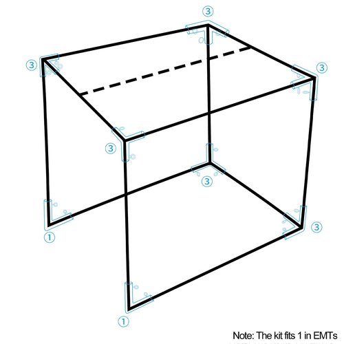 Aoneky 1 3/8 in Golf Frame Corner Kit for 10x10x10ft Practice Golf Cage Net - Fits 1" EMTs