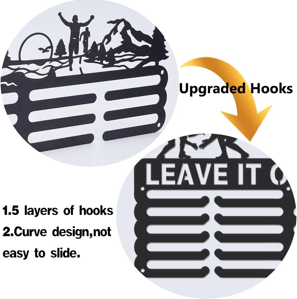 SUPERDANT Sports Medal Hanger Display Medal Holder Award Metal Medal Organizer Ribbon Display Holder Rack Wall Mounted Race Non-Slip Hooks for Athletes Gifts