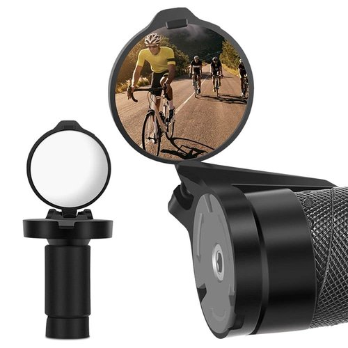 2PCS Bicycle Handlebar Blockage Folding Rearview Mirror Road Handlebar Blockage Convex Reflector Mountain Bike Equipment