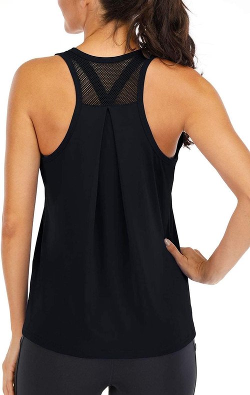 ICTIVE Women's Workout Tops - Loose Fit Racerback Mesh Backless Muscle Tank | Ideal for Running