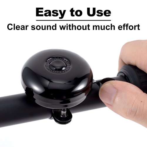 Lekgavd Fully Metal Bike Bell, Loud Clear Sound Bicycle Bell for Adult Bikes, Classic Cycling Horns Bicycle Accessories for Men Women - Black, 1 Pack