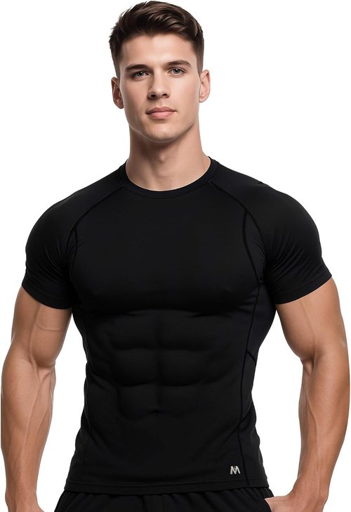 MagnaMan Men's Compression Shirts - 3-Pack Moisture-Wicking Athletic Baselayer Tops