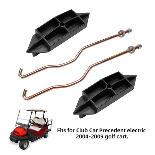 Roykaw Golf Cart Battery Hold Down Plate with Rods, Battery Holder Replacement Kit for Club Car Precedent (2004-2009) 48V Electric Models (4 × 12V Battery), Set of 2, OEM# 102534001, 102526801