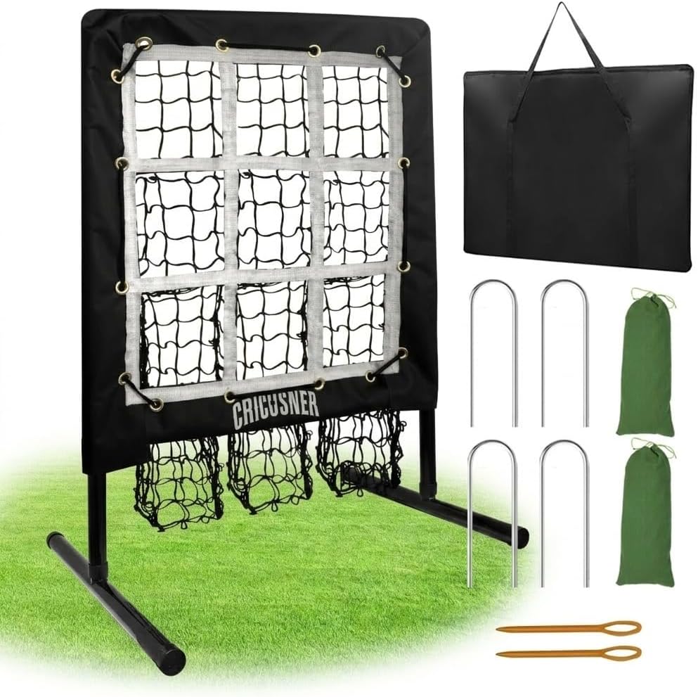 Skiennix 9 Hole Pitching Net - Heavy-Duty Baseball Training Equipment with Adjustable Height & Strike Zone