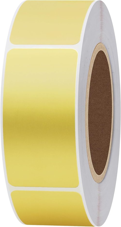 Hybsk Gold Color-Coding Labels - 1x2 Inch Rectangle Inventory Stickers | 500 Labels Per Roll