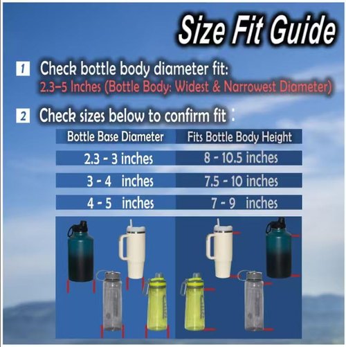 MOLLE Water Bottle Bag - Adjustable Carrier Sling for 18-64 oz Bottles | Khaki Color