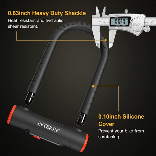 Heavy Duty Bike U Lock by [Brand Name] - 16mm Security Lock with 3ft/5ft/6ft Cable & Mounting Bracket