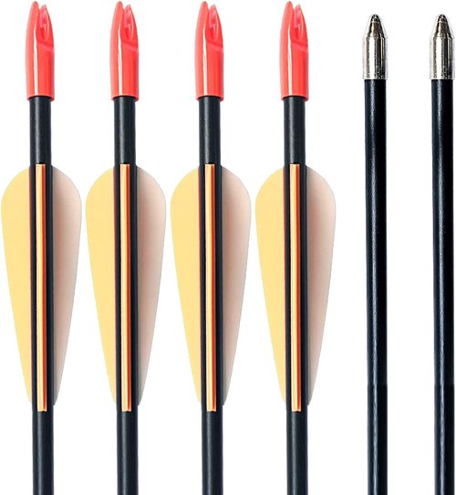 Archery 28" Fiberglass Arrows - Perfect for Beginners, Women & Kids | Pack of 12 for Recurve Bow