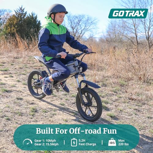 Gotrax Kids Electric Dirt Bike 16" Tire, 15.5 MPH, Off-Road Fun for Ages 6-12