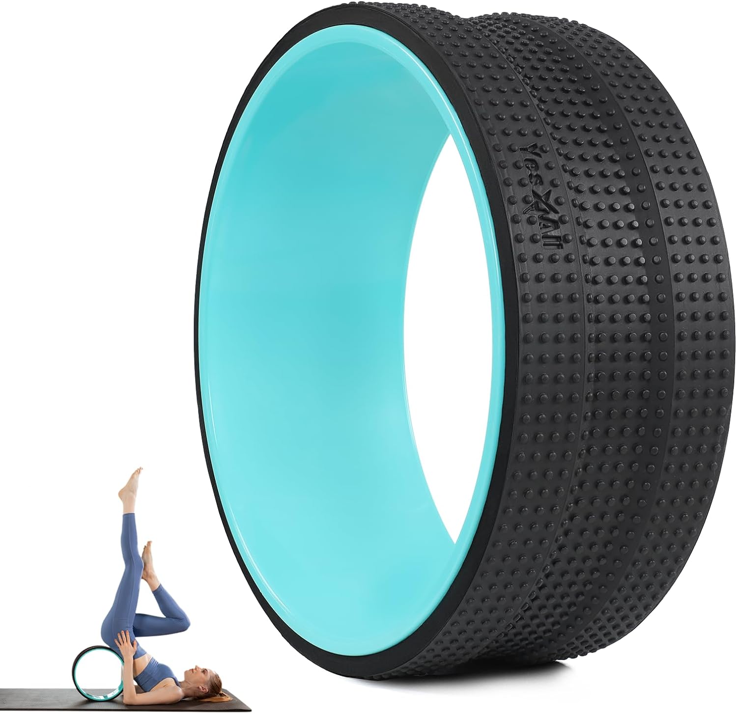 Yes4All Yoga Wheel Roller - 500 lb Capacity Back Cracker for Comfort in Hips & Neck | 6”/10”/12” Sizes Available