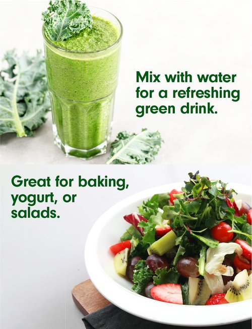 (1+1)100% Freeze-Dried Curly Kale Powder, 1g x 14 Sticks, Single-Ingredient Vegetable Powder, Product of Poland