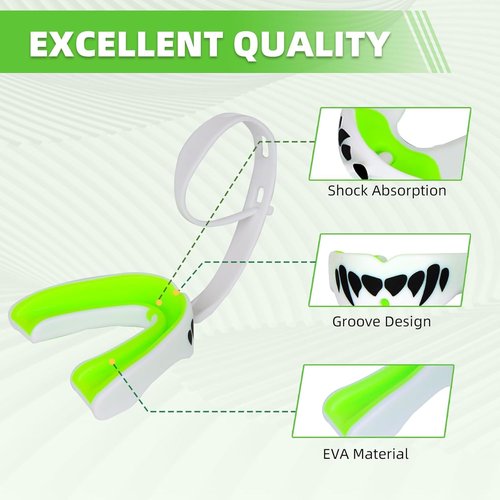 MENOLY Kids Mouth Guard - 3 Pack with Strap for Football, Boxing, Lacrosse & More | Ages 6-12