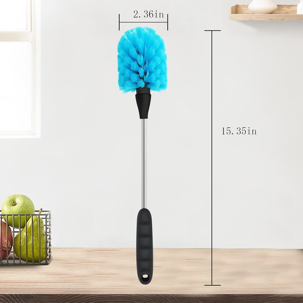 Skiennix Long Bottle Brush - 15.35-Inch Bendable Cleaner for Beer, Wine, Baby Bottles & More - Blue | 1 Pack