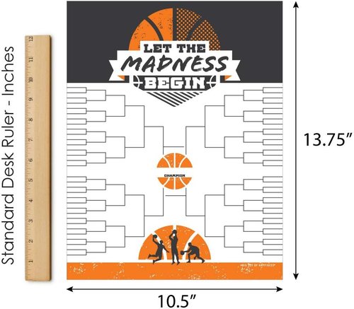 Big Dot of Happiness Basketball Bracket Sign - College Party Decorations | Sturdy Plastic, 10.5 x 13.75 Inches
