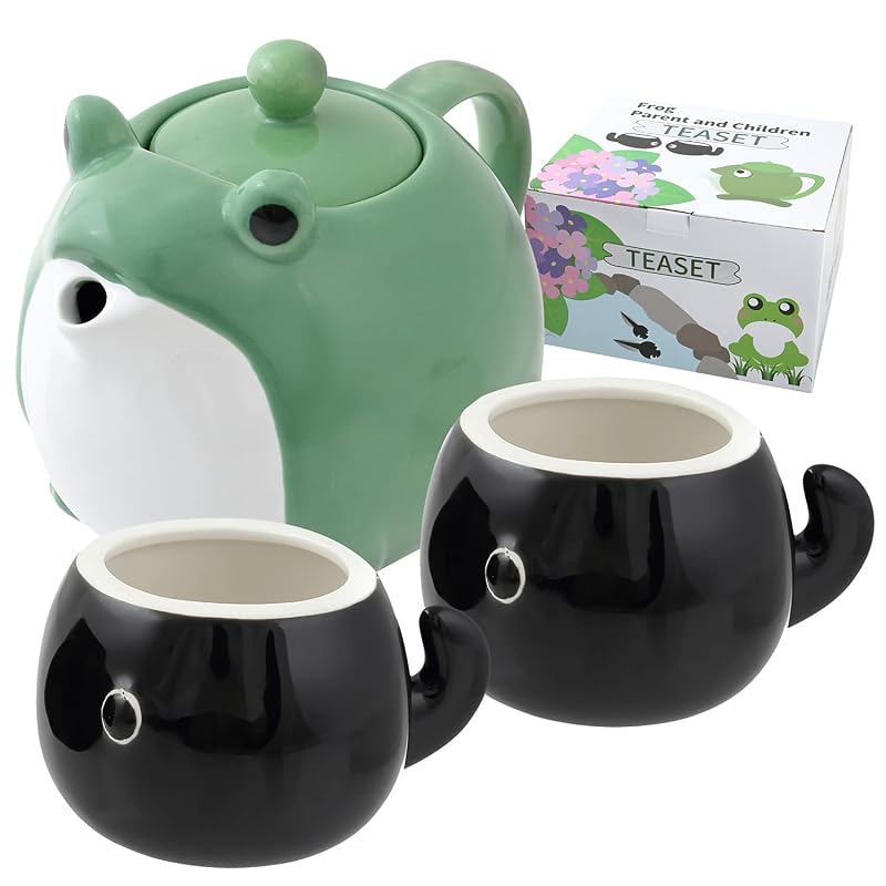 Frog Teapot & Cup Set - 30 oz Teapot + 2 Tadpole Cups in Gift Box