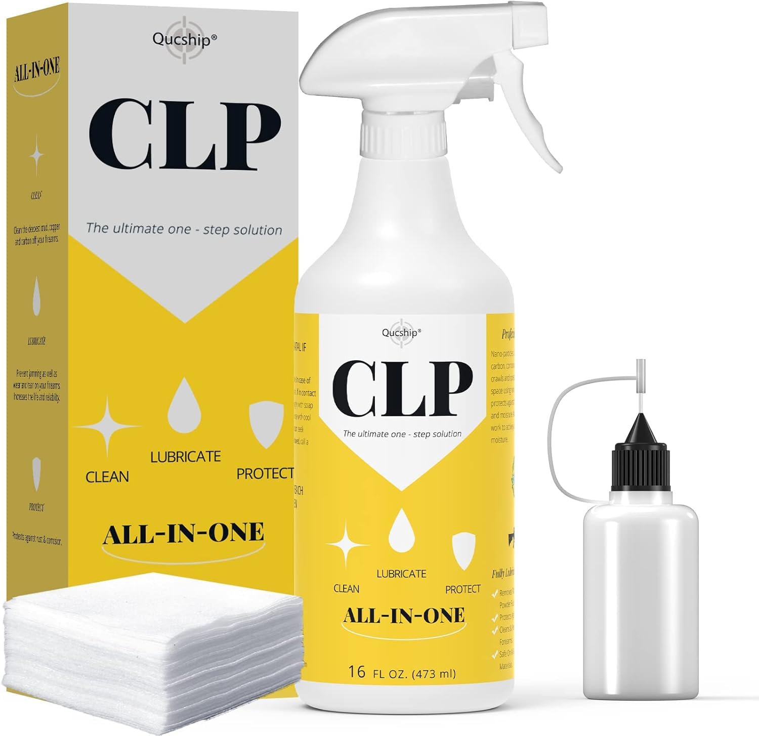 Qucship Premium Gun Lubricant - Multi-Purpose Cleaning Kit with Oil & Cleaner | 16 oz Size
