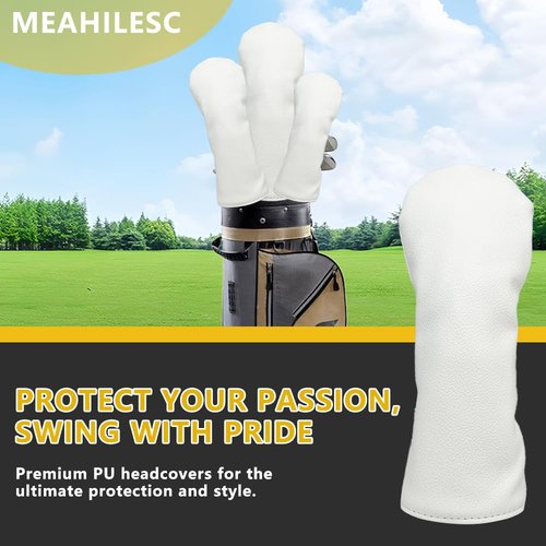 Golf Club Covers for Driver, Fairway, Hybrids - 3 Options - Golf Driver Headcover/Golf Fairway Wood Head Cover/Hybrid Headcover for Men/Women Golfer