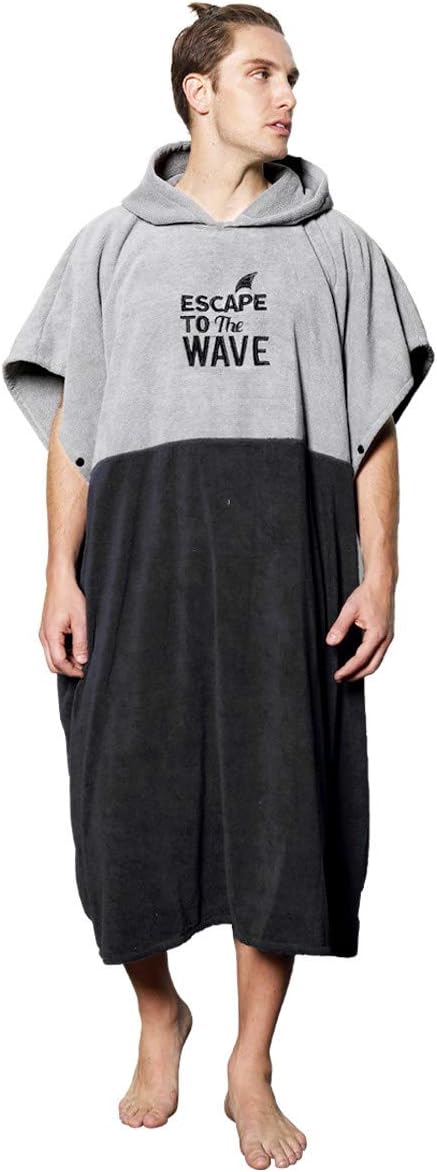 Vulken Extra Large Hooded Beach Towel - Quick Dry Microfiber Surf Poncho for Easy Changing | L/XL