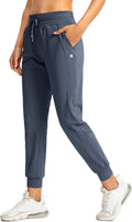 G Gradual Women's High-Waisted Jogger Pants - Athletic Tapered Sweatpants with Zipper Pockets