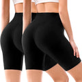 Leafigure Biker Shorts for Women - 6" High Waisted Gym & Yoga Workout - 2 Pack Set