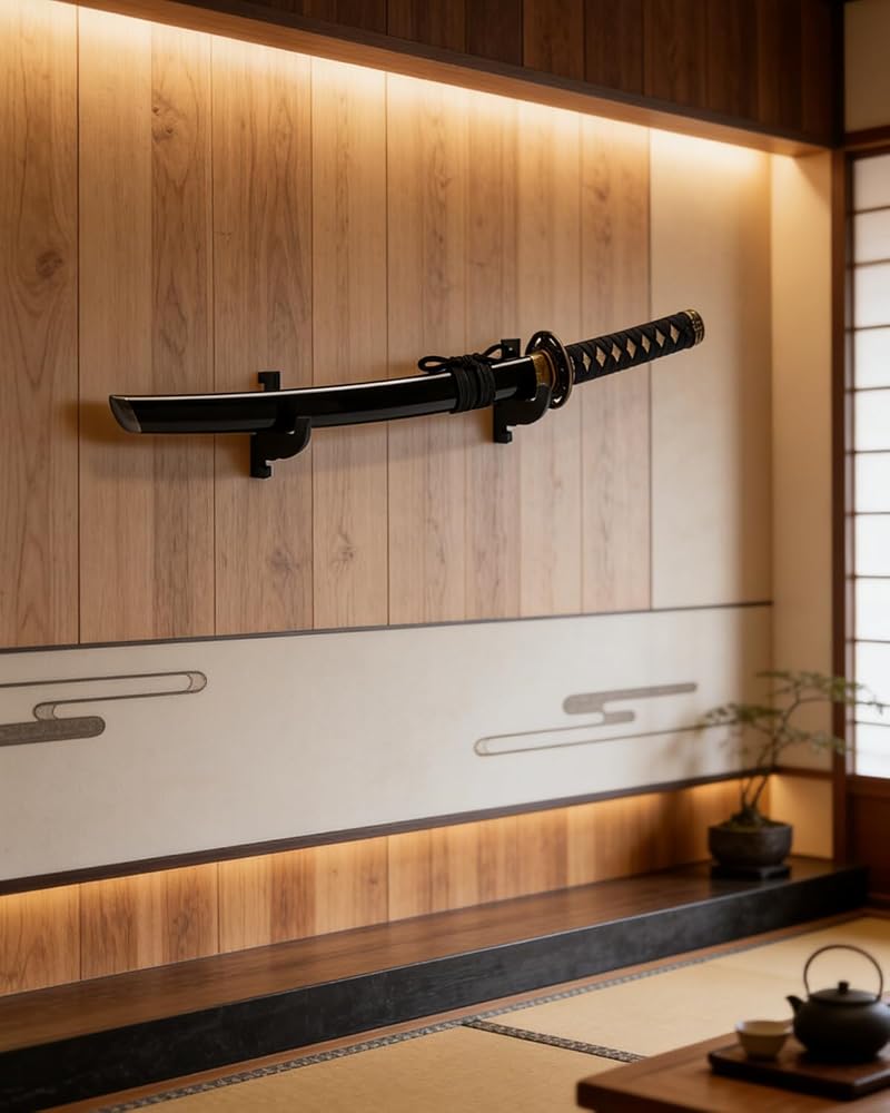 Variation of THIS listing: Wooden Sword Wall Mount, 2 Pack Heavy Duty Katana Saber Holder - 1 Set