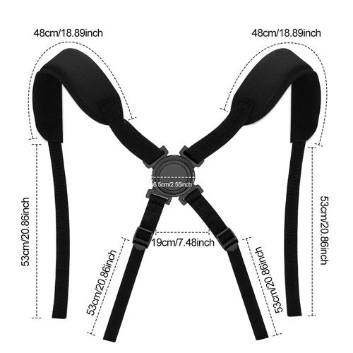 Golf Bag Strap Replacement Bags Straps Double Shoulder 4 Point Golf Bag Strap Black Thick Backpack Strap for Golf Bags (Black 1)