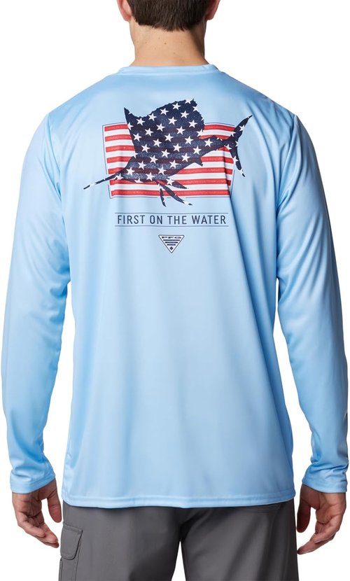 Columbia Men's Terminal Tackle Long Sleeve Shirt - Fins and Stripes Design for Ultimate Comfort