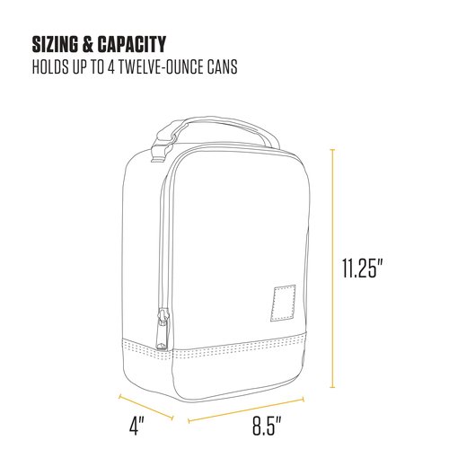 Carhartt Insulated Lunch Cooler For Men and Women, Fully Insulated Lunch Pale for Everyday Use, Black