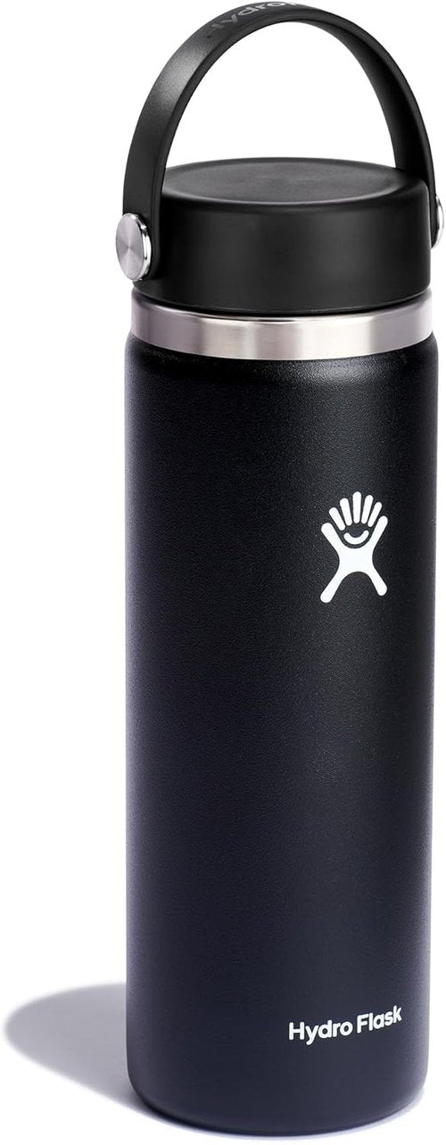 Hydro Flask Water Bottle - Insulated Stainless Steel - 20 Oz Wide Mouth Flex Lid, Leakproof & Refillable